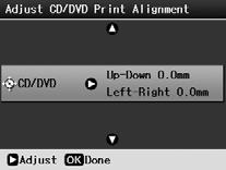 6. Press x Start to print on your CD or DVD. If you need to cancel printing, press the y Stop/Clear Settings button. 7. When you are finished printing, remove the CD/DVD tray from the printer.