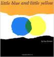 Little Blue and Little Yellow Cookies Little Blue and Little Yellow book by Leo Lionni Sugar cookies 3 Small bowls Blue and yellow food color Powder sugar Milk Measuring cups and spoons Read Little
