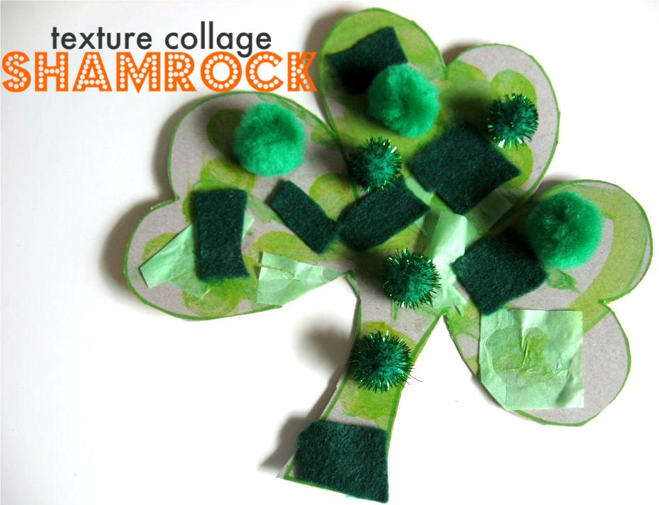 Shamrock Collage Green construction paper Anything green you can find!