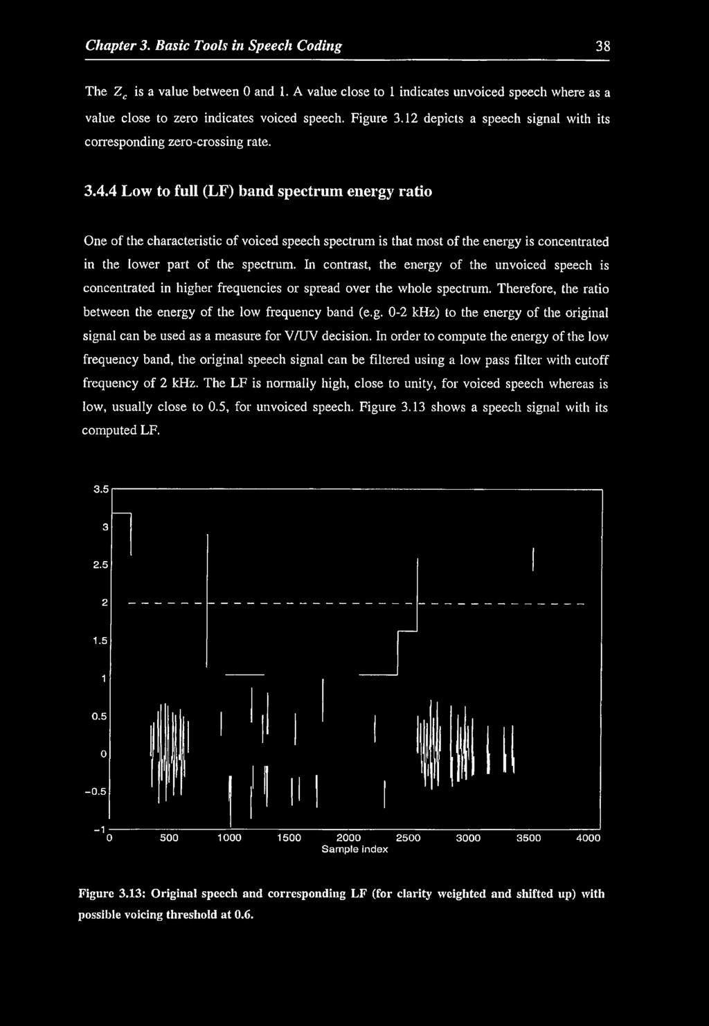 4 L o w to fu ll (L F) b and sp ectru m en ergy ratio One of the characteristic of voiced speech spectrum is that most of the energy is concentrated in the lower part of the spectrum.