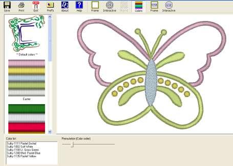 6. Click on the Save icon to save the design in your machine s format and then to a location of your choice. Design Butterfly Appliqué: 1.