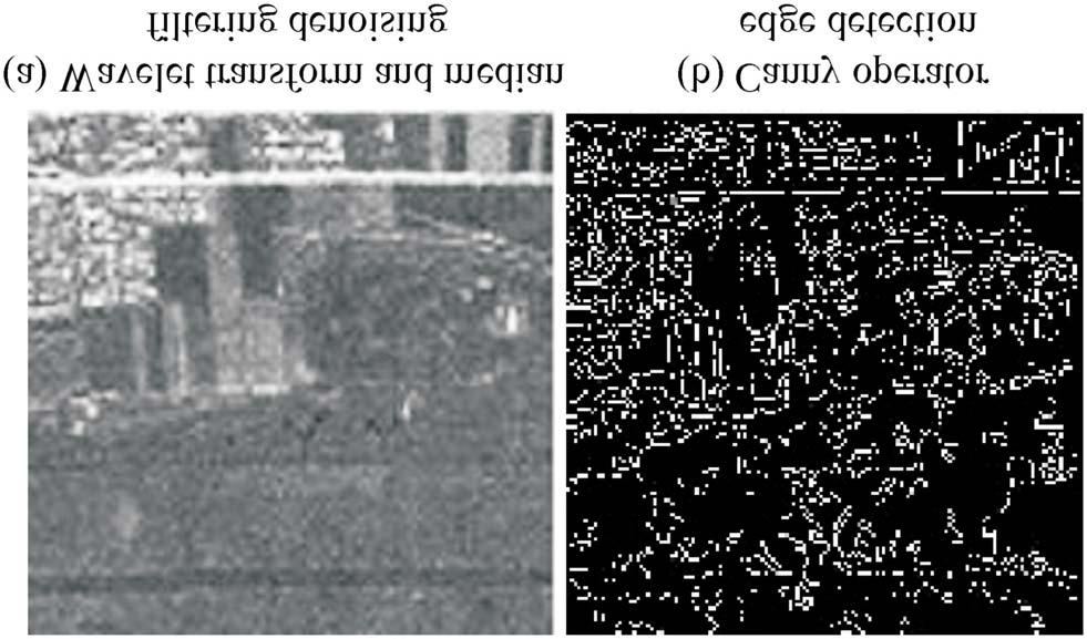 568 Xuefeng Dai et al. and median filter method. Using 3*3 diamond window radar images by wavelet transform combined with median filter processing and use of the global threshold denoising function.