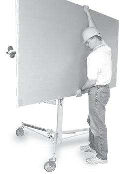 OPERATION When the backstop legs are set, they keep the unit from shifting while loading wallboard or while installing the