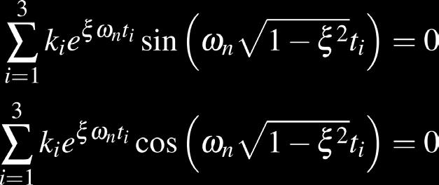 The response of the system is the sum of the three impulse responses The trigonometric relation