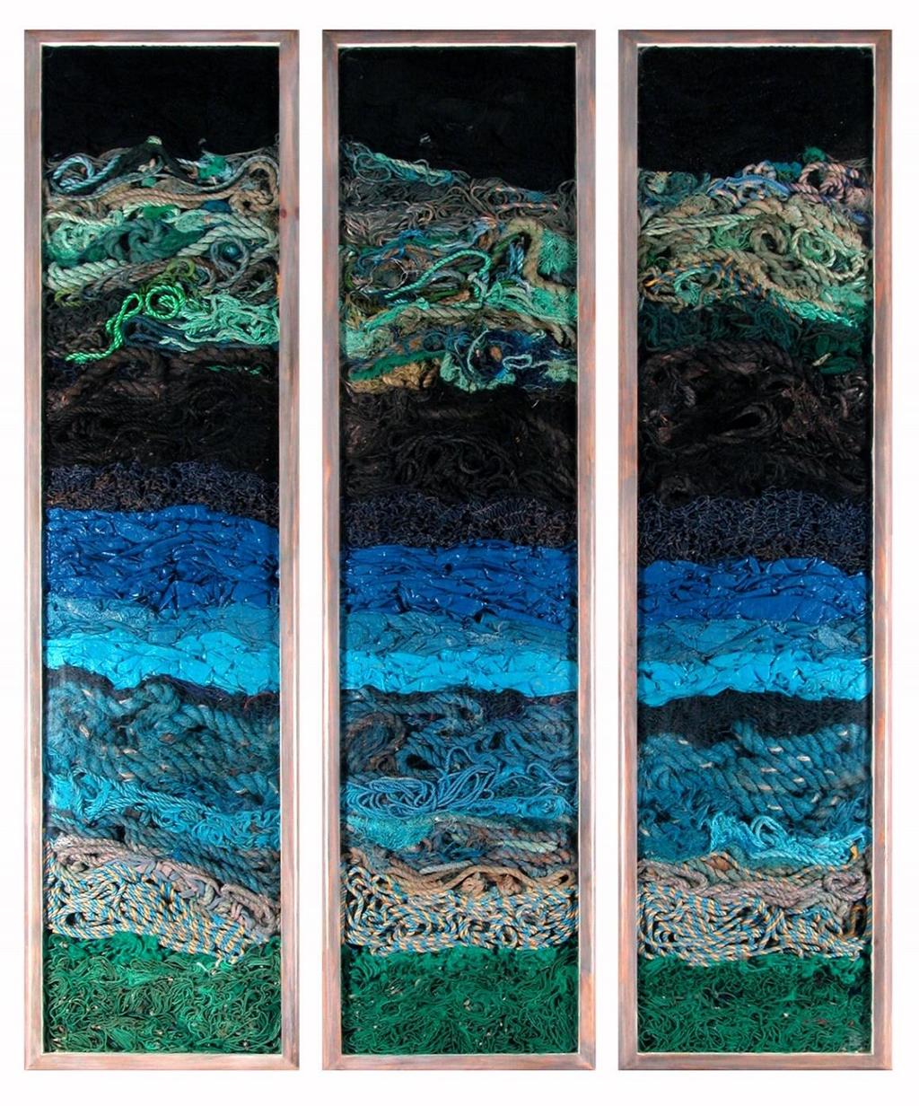 Image 2 John Dahlsen Blue rope, 2003 Found plastic objects, assembled behind perspex Triptych each panel 165 cm x 44 cm John Dahlsen is an Australian artist who worked as a traditional landscape