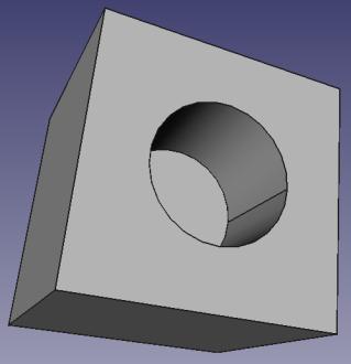 HOLE Requires a hole diameter or radius (size), a length, and an axis to define orientation.