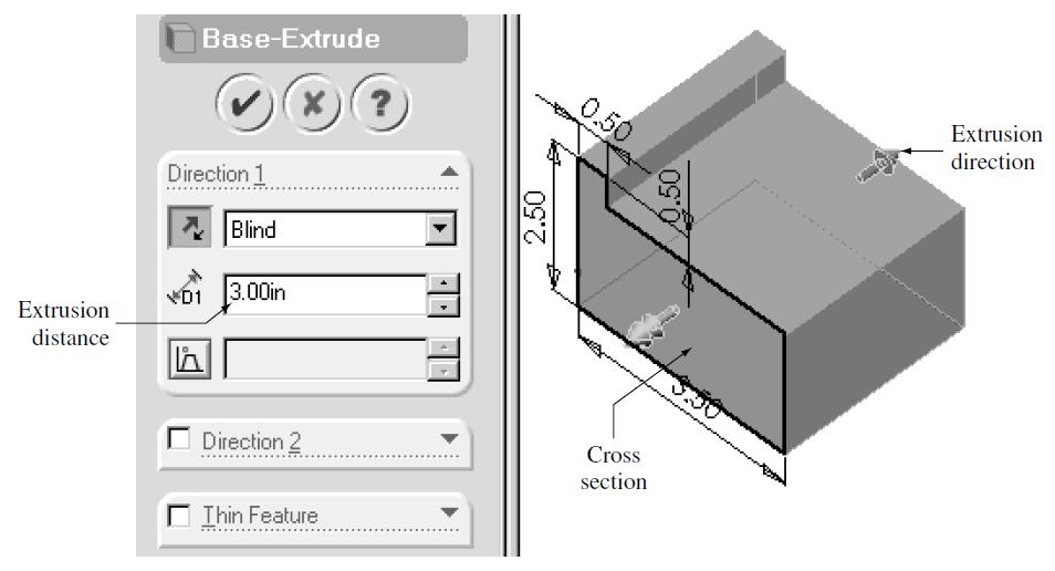 EXTRUSION Create a uniform-thickness model.