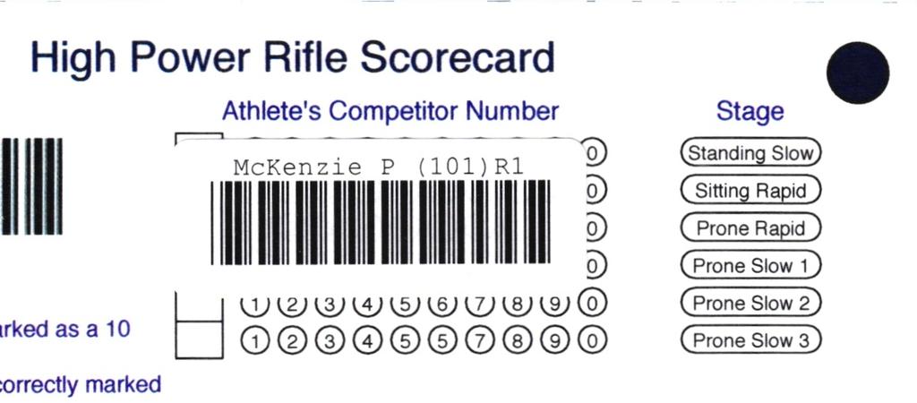 Note, on the first line of the labels list the athltes name, competitor number, and abbreviates the position and series.