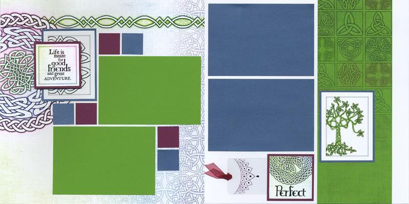 August 2015 Woven Strands Page 6 of 8 Layout 9 & 10 3¾x5¾ 3¾x5¾ 12x12 White Print (LB) 12x12 White Plain (RB) (2) 2.75x2.75 Burgundy Plains (From 1&2) (2) Dark Green Plains (From 1&2) (3) 1.25x1.