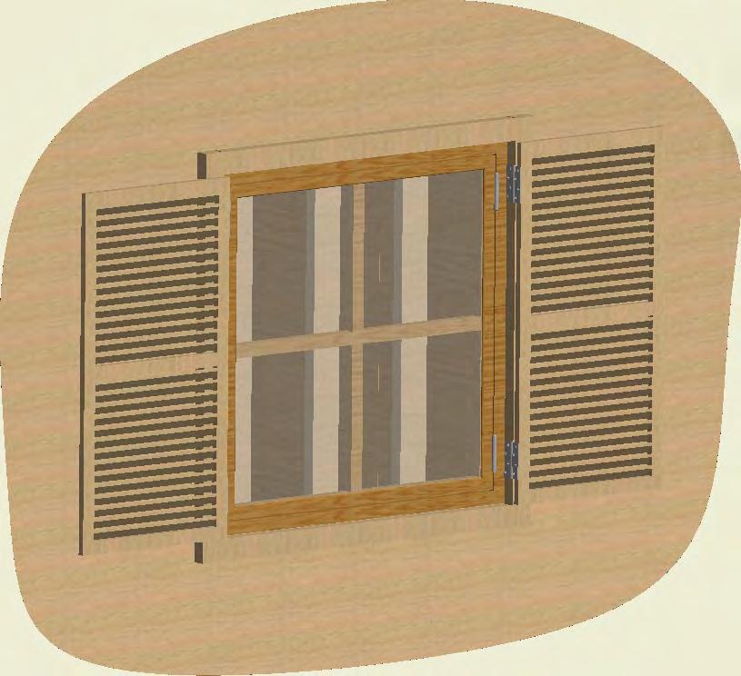 STEP 11 Assemble and Install Window Shutters This plan requires four window shutters. 11.1 Make the shutter frames using 3/4 x 1 1/2 treated lumber and attach with 3 wood screws.