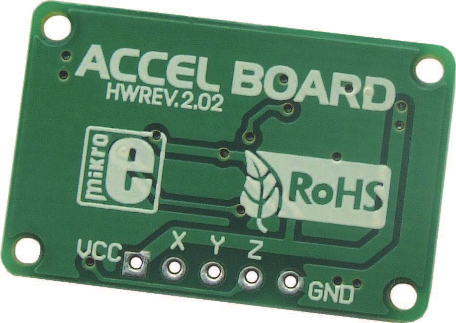 Figure 1: Accel Board Figure 2: Back side of the Accel Board How to connect the board? The Accel Board is connected to the microcontroller or some other device via pads.