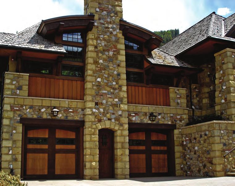 The garage doors were specifically designed to echo the home s rustic look and its superior craftsmanship.