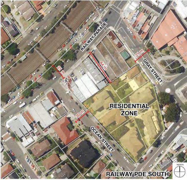 3.1.3 Railway Parade South South of Gray Street, the laneway structure dissipates but block sizes, depths and widths are suitable for higher density development given similar structure to the