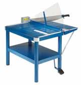 Guillotines and workshop guillotines Commercial use 580 > integral stand and lower blade > transparent guard plate > foot-operated clamp > sturdy metal backstop > folding front table > lockable 585 >