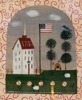 A perfect token of remembrance for a special friend. AND a wonderful "Americana Thread Board" ($33) featuring a classic American folk art scene decorated with a flag!