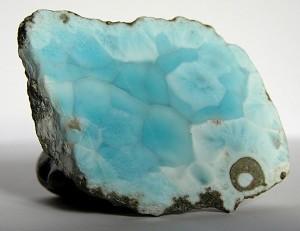 Miguel took his young daughter's name Larissa and the Spanish word for sea (mar) and formed Larimar - another of a number of minerals named after a person!