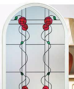 TIMOR Decorative triple glazing featuring coloured bevels on etch-effect