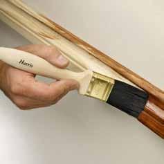 PAINT BRUSHES Plain wooden handle. Brass plated ferrule for durability.