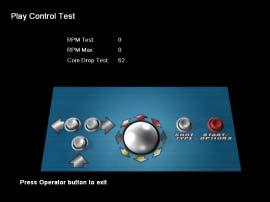 Chapter 5 Operator Menu and Game Setup Play Control Test The Play Control Test allows the operator to test the cabinet controls. Figure 20.