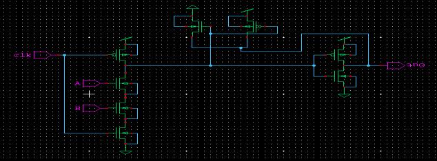 CASE-2:When the dynamic node is LOW, then output will be HIGH because of the inverter circuit.