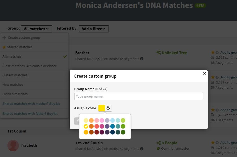 groups New Matches Features: Group Create