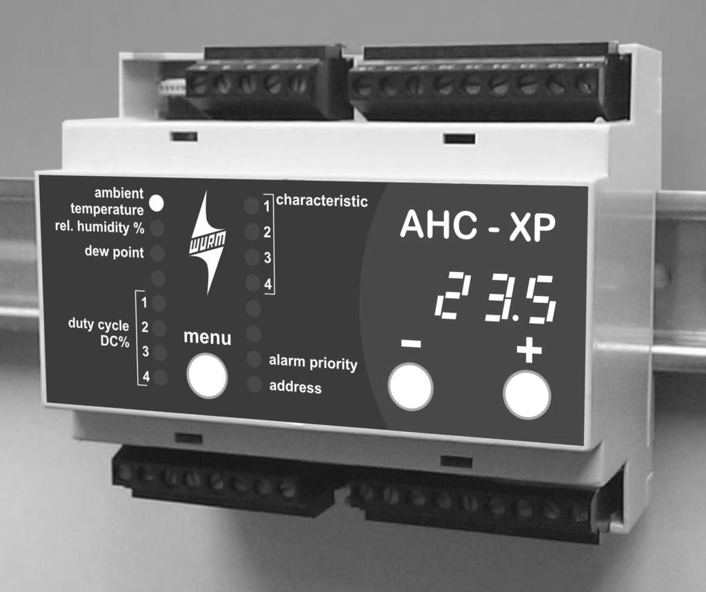 Dewpoint-guided Power Controller for Glass and Handrail Heaters Front view Characteristics Dew point-guided power controller for cost-optimized operation of glass and handrail heaters Digital display