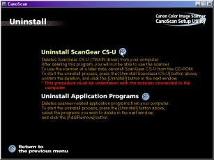 Click the [Uninstall the Software] button in the CD-ROM s menu window. 3.