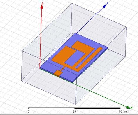 Figure 2: Design of Triple Band micro strip patch in HFSS software III.RESULTS AND EXPLANATIONS A.