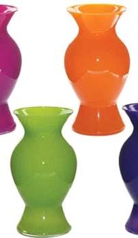 resin bright vertical line vase 3 styles 4" op