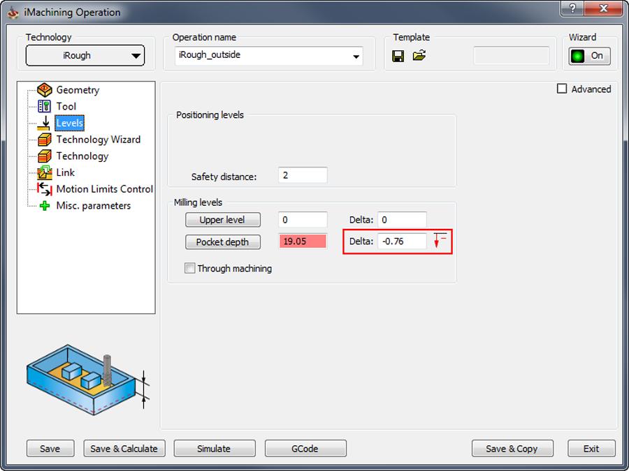 The Leaders in Integrated CAM Click on the Select button to confirm the tool definition. Define the milling levels.
