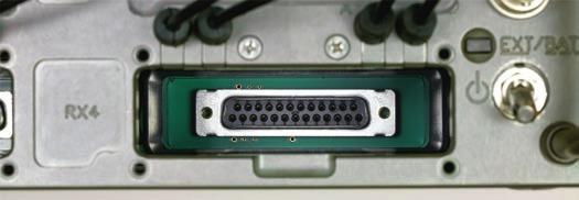 The mating 25-pin connector inside each slot on the Octopack provides power and audio connections.