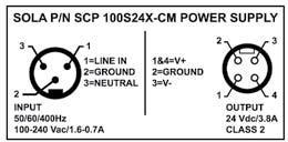 4 Power Supplies SCP100S24X-CM Mechanical Diagrams Electrical Connections Top View Side View 1. V- is isolated from ground.