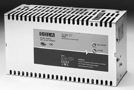 4 Power Supplies SFL Series, 75 600 Watt The SFL series is a DIN Rail switching power supply series that complements the SolaHD SDN products with more input voltage, output voltage and power levels