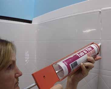 FINISH CAULKING: The unit is designed to allow a one eighth inch gap at the seams. Caulk all seams as well as the front edge of the threshold.