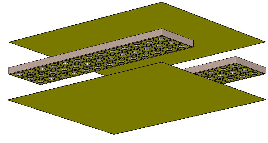 mushroom unit cell which is horizontally asymmetric, the proposed unit cell has a symmetric configuration.