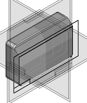 Activity: Creating parts from assembly sketches Add another cutout Add another cutout using elements from the assembly sketch. Click the Cut command. Click ViewfiShowfiHide Previous Level.