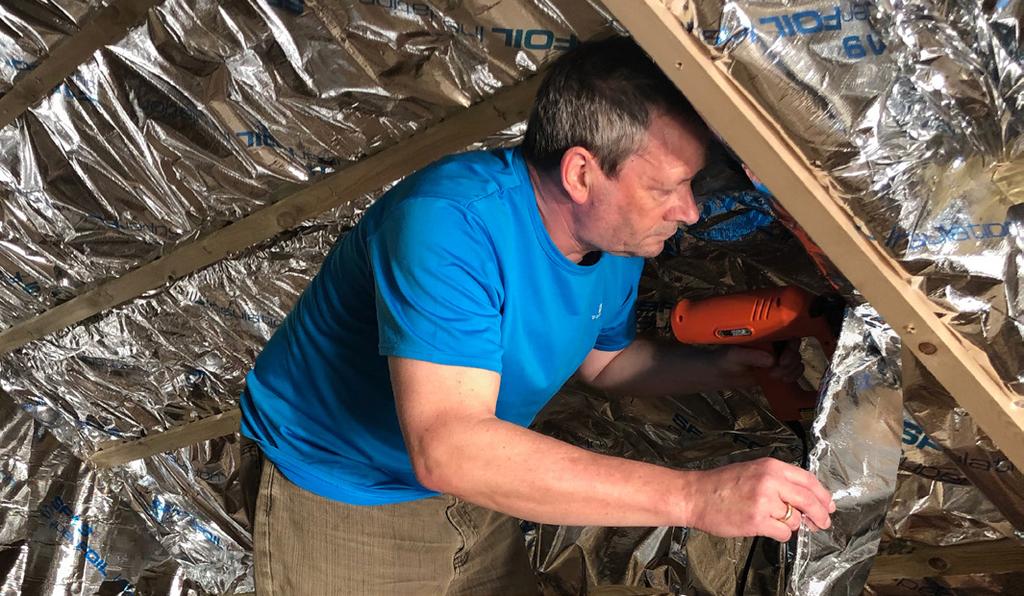 Fixing Instructions Pitched Roof - Under Rafter SuperFOIL is installed tight under the pitched roof timber rafters, from the ridge to the eaves, using the correct size galvanized or stainless-steel