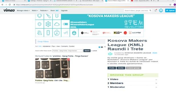 18 To verify if your video has been uploaded to the Kosova Makers League group.