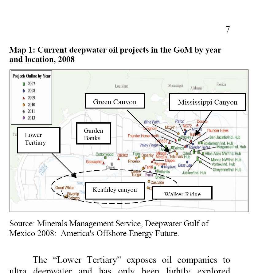H. Abdo and M. Vellacott/ International Energy Journal 12 (2011) 219-234 227 Fig. 5. Current deepwater oil projects in the GoM by year and location, 2008. 4.