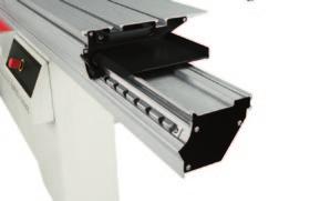 The horizontal positioning of the guides ensures protection from dust therefore improving the sliding of the carriage.