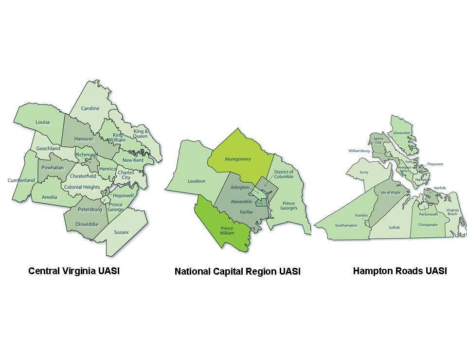Figure 5: UASI Maps WEATHER Virginia is one of the few states in the union with such a diverse weather pattern that its residents face the dual threat of both hurricanes and blizzards in any given
