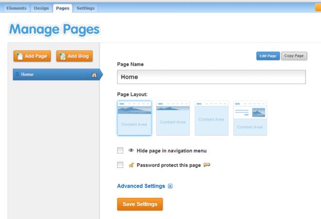 Step 5 - Create Your Pages 1. Click on Pages (it s circled in the picture below). Right now, you just have your home page.