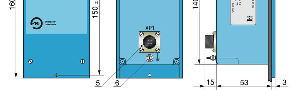 APPENDIX A Dimensions of the Units 1 is an electrical enclosure; 2 are channel-status LEDs; 3 is the warranty label; 4 are DG301-5.