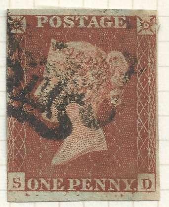 1841 1d Red Plate 14 SI with doubled
