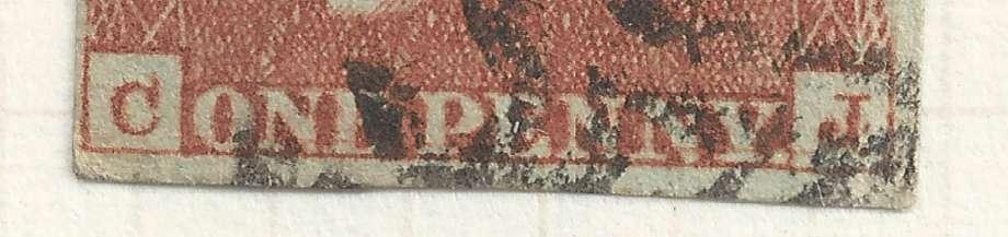1841 1d Red Plate 19 C dbl; J