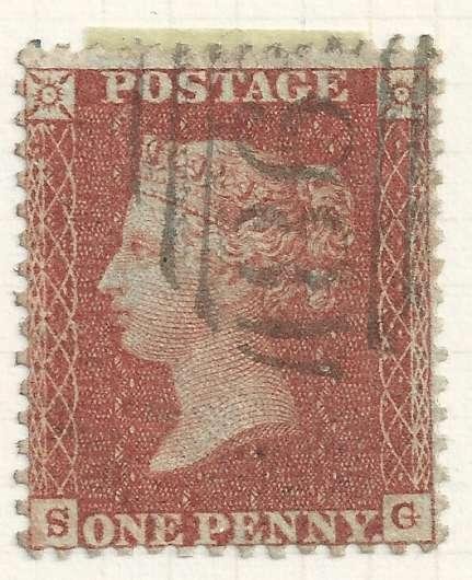 1855 1d Red Plate 5