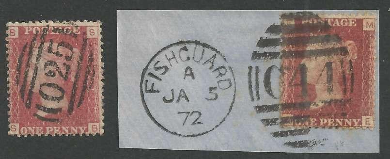1844 Numeral Cancels 025 = Bletchley Station, Bucks Pop.