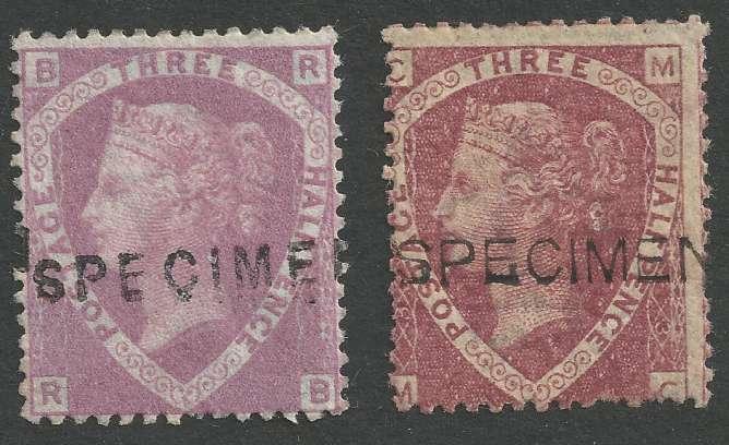 1870 Three Halfpence 10,000 sheets of the Rosy Mauve color (left) were printed in 1860 in anticipation of a rate change that never happened.