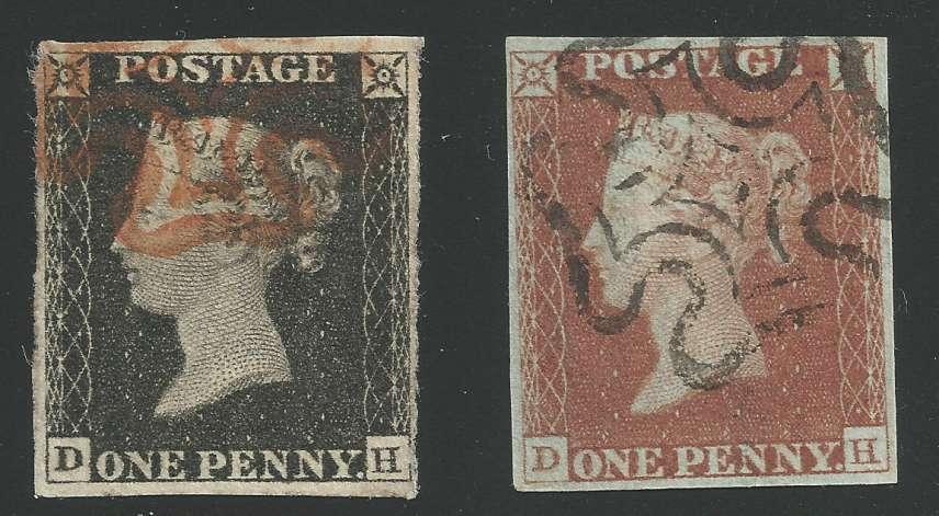 Plate 1b Matched pair of stamps