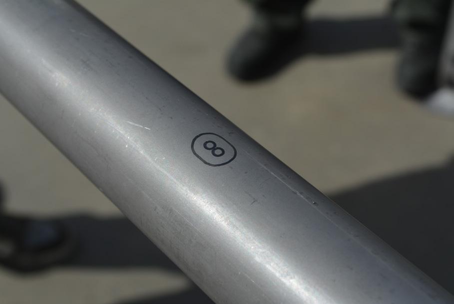 If re-installing the factory soft top bow brackets, there are drill marks etched into the sides of the B-Pillar tubes where these should be located.